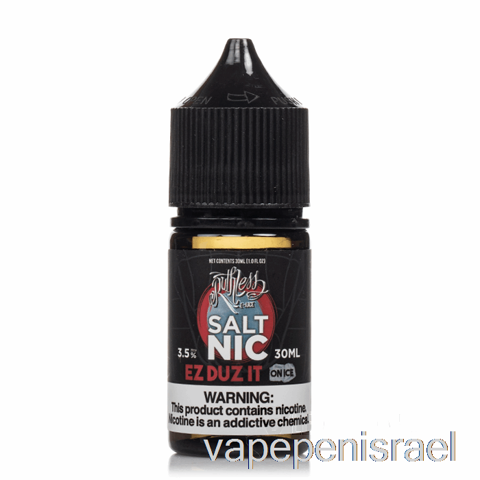 חד פעמי Vape Israel Ez Duz It On Ice - מלח חסר רחמים - 30 מ"ל 35 מ"ג